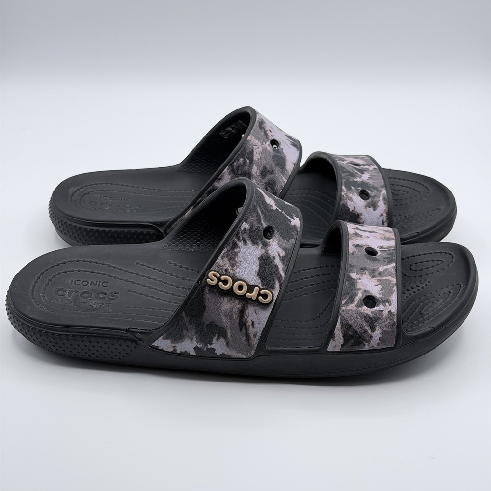 Crocs Classic Sandal Bleach Tie Dye Black Pink Men Size 11 Slides Shoes 207310